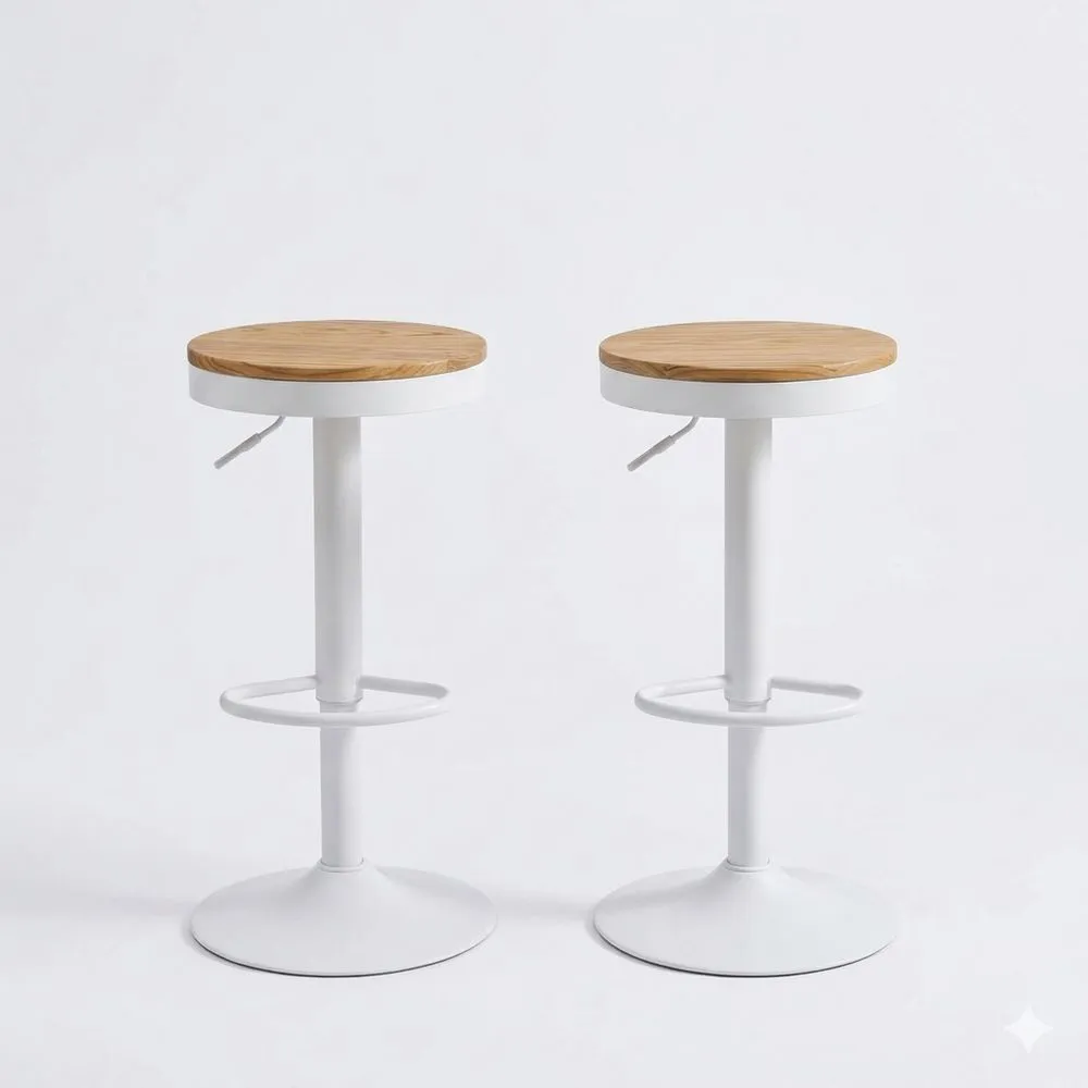 Höhenverstellbarer Barstuhl im Industriedesign mit Drehfunktion und Fußstütze