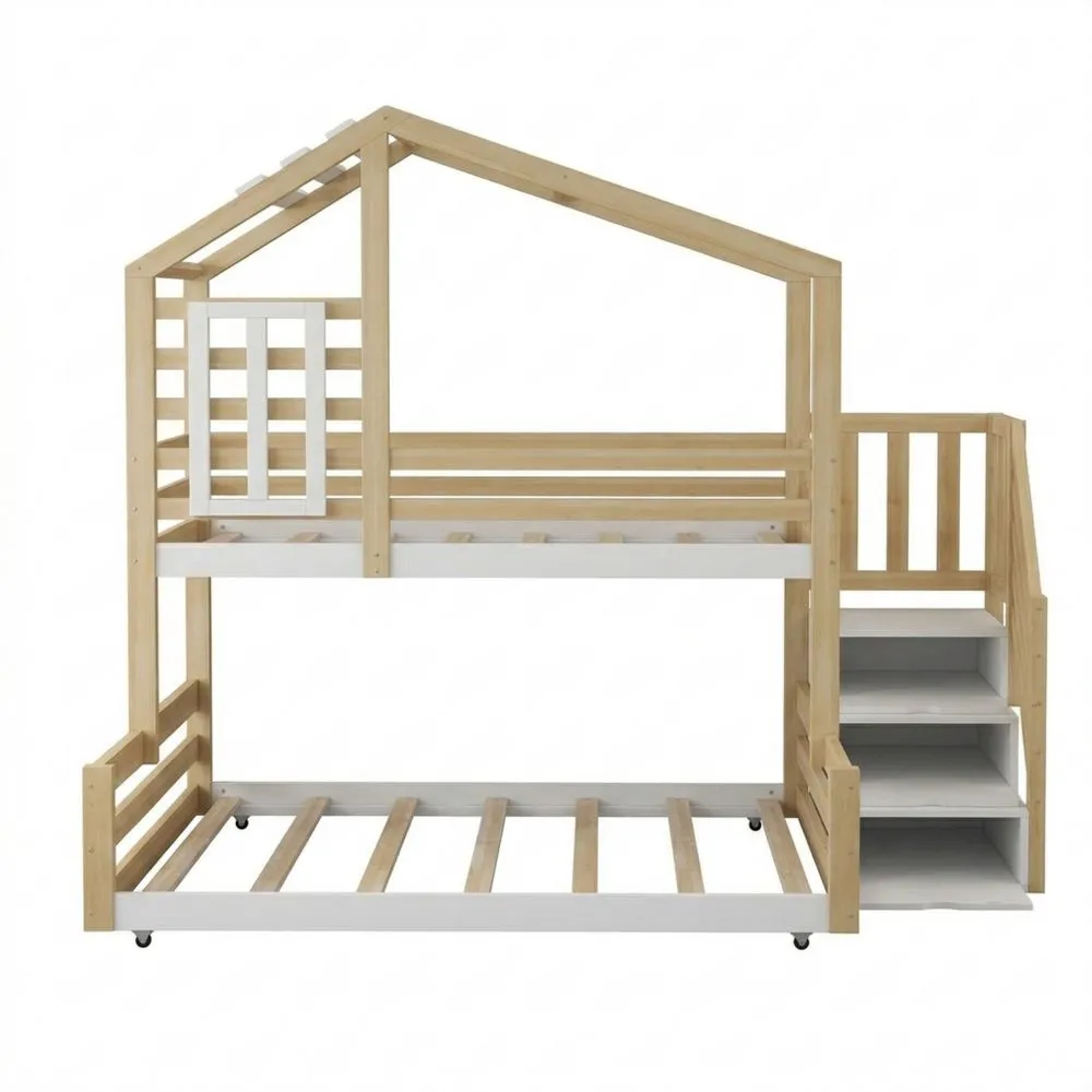 Gemütliches Etagenbett für Kinder mit Stauraum und sicherem Schutz