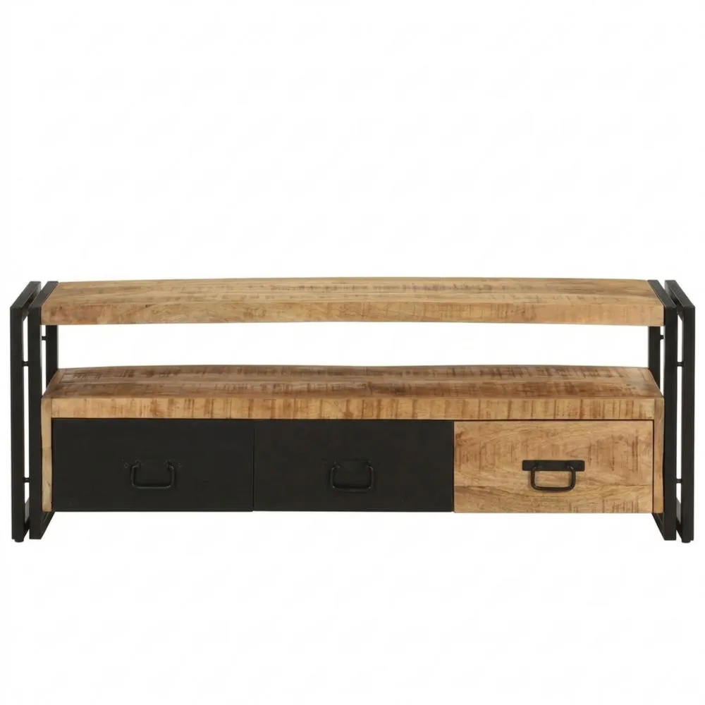 Massivholz Lowboard für Wohnzimmer, 120x30x40cm