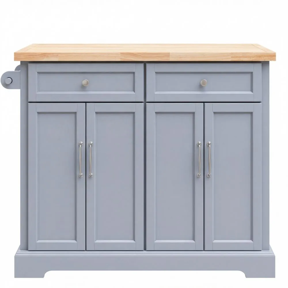 Multifunktionaler Küchenwagen mit Rollen und ausziehbarer Arbeitsplatte in Grau