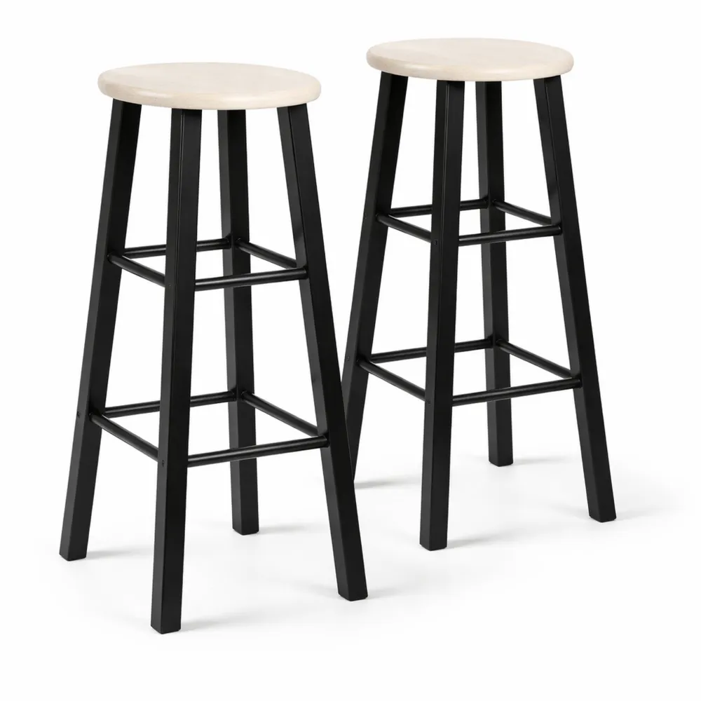 Coppia di Sgabelli da Bar Contemporanei con Poggiapiedi Comodi in Acciaio