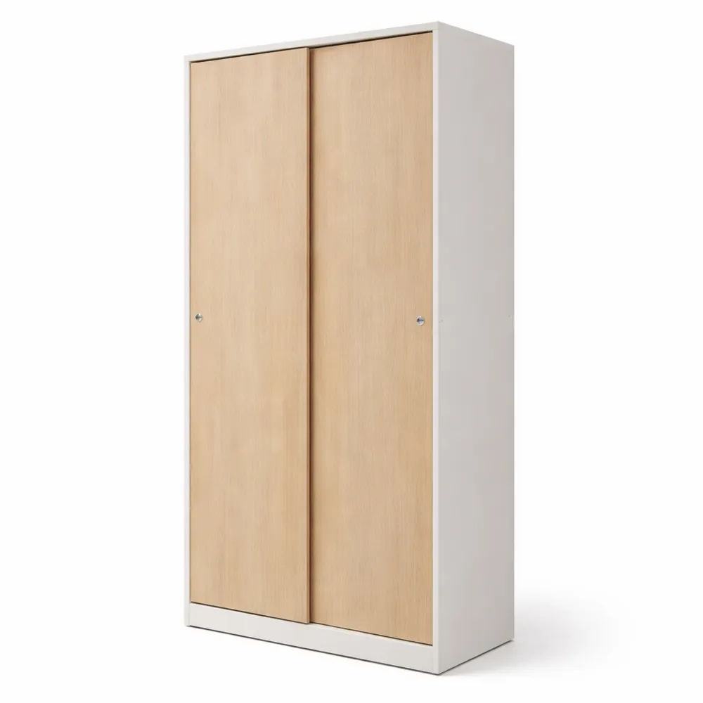 Armadio Rovere Doppia Anta Scorrevole con Ripiani Regolabili