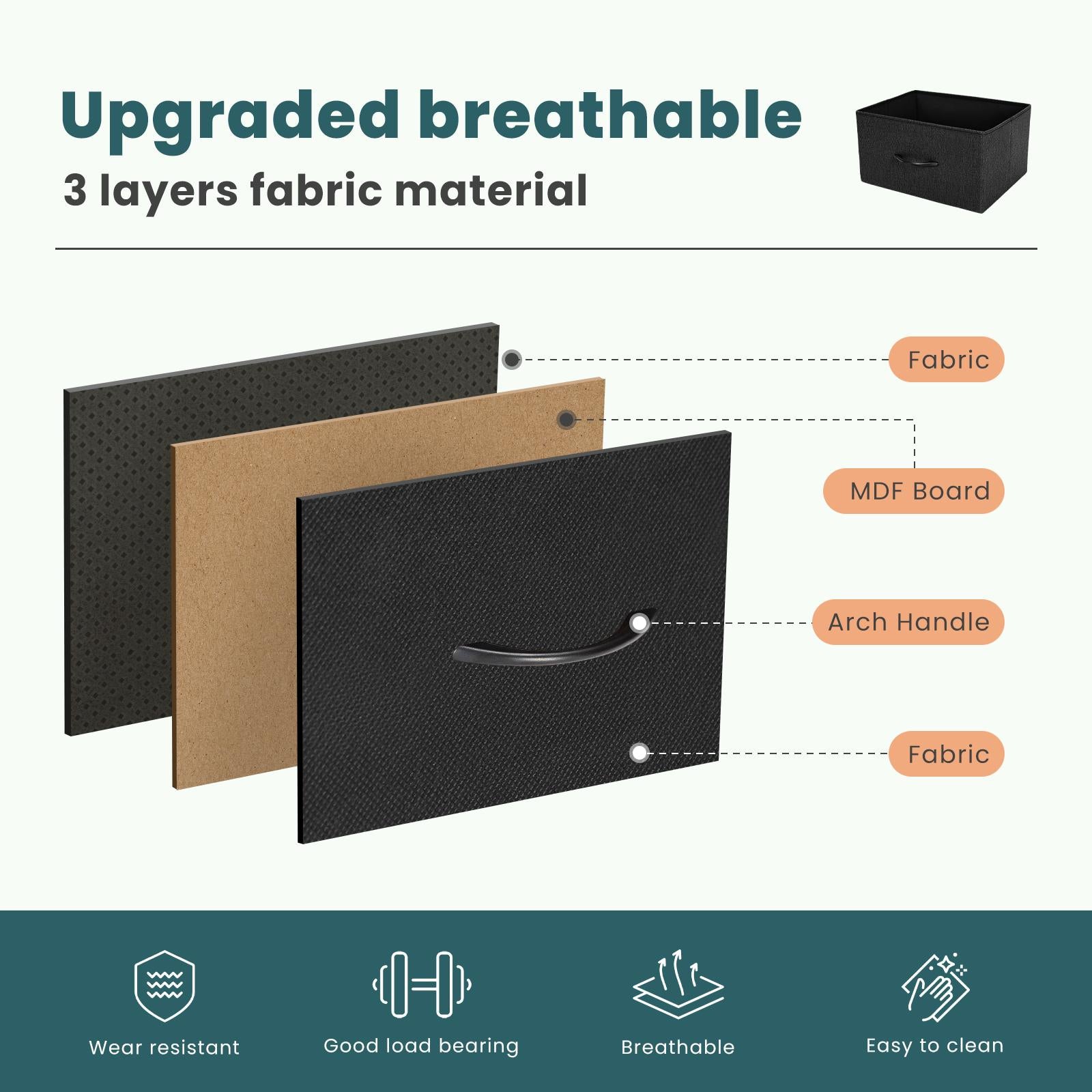 Dresser for Bedroom, Drawer Dresser Organizer Storage Drawers Fabric Storage Tower