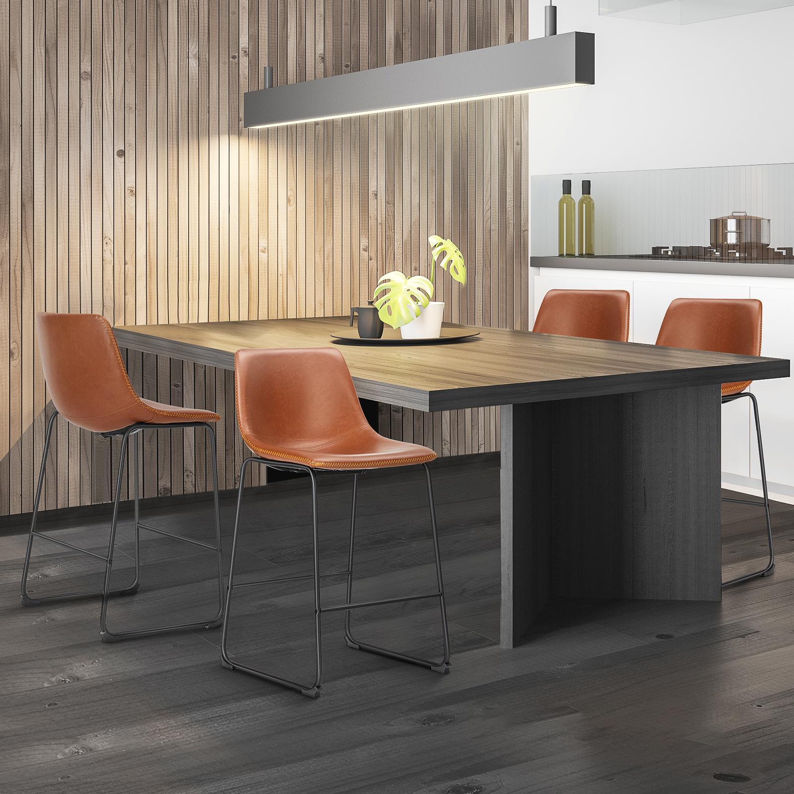 Metal Bar Stools Counter Height- Dining Chair Set of 2