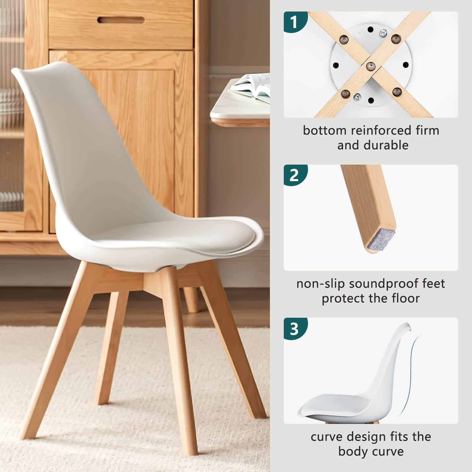 Dining Chairs Set of 4 Mid-Century Modern Dinning Chairs