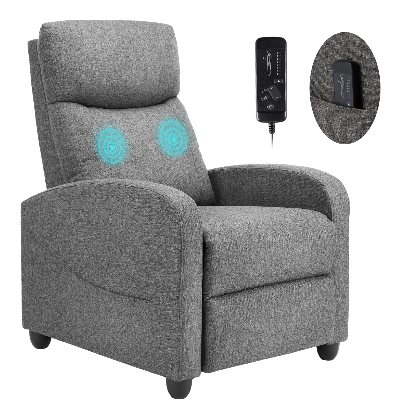 Recliner Chair for Adults, Massage Reclining Chair for Living Room