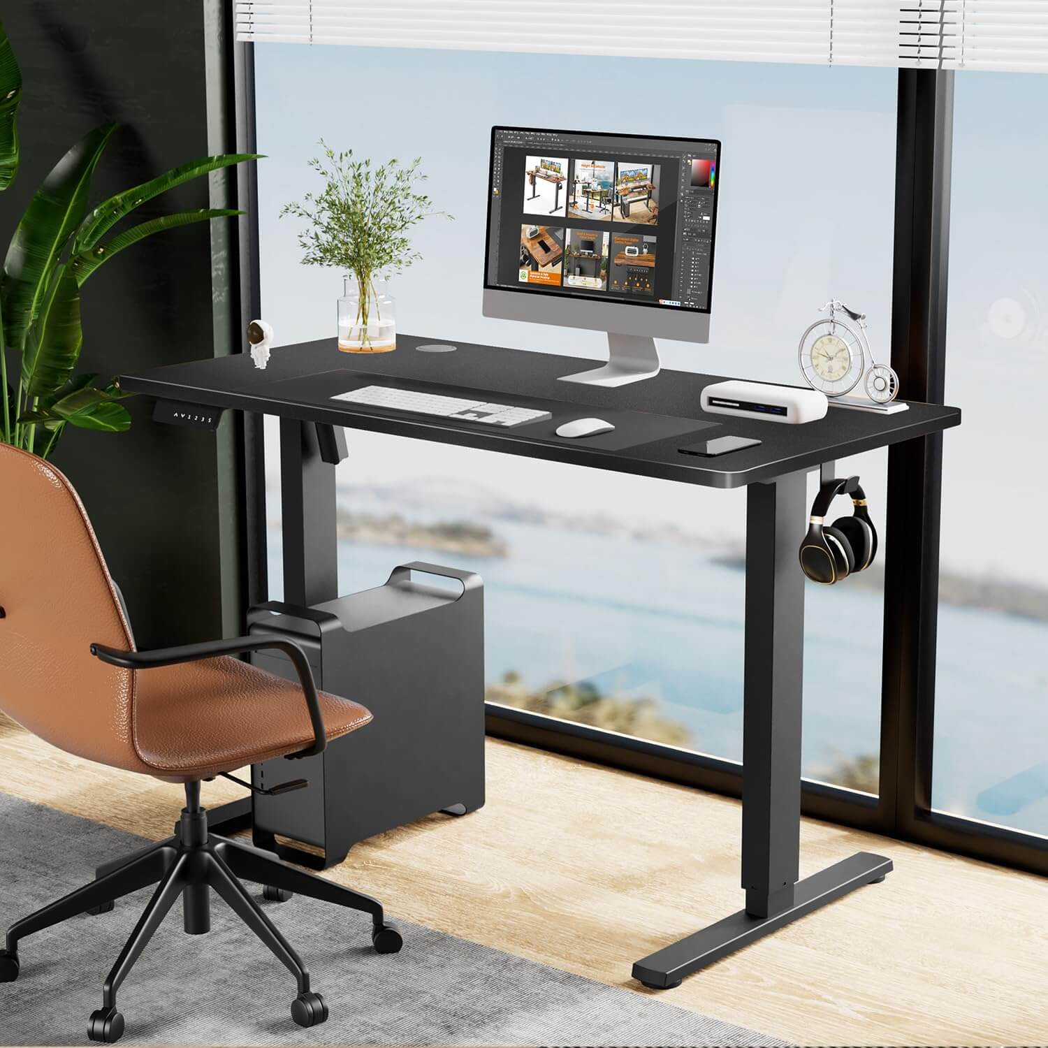 Electric Height Adjustable Standing Desk,Sit to Stand Ergonomic Computer Desk