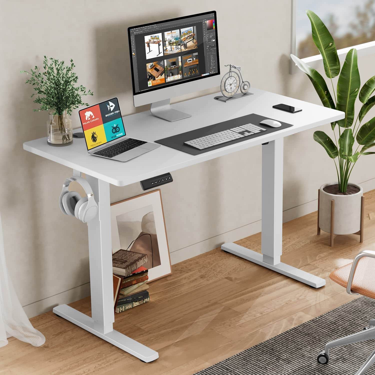 Electric Height Adjustable Standing Desk,Sit to Stand Ergonomic Computer Desk