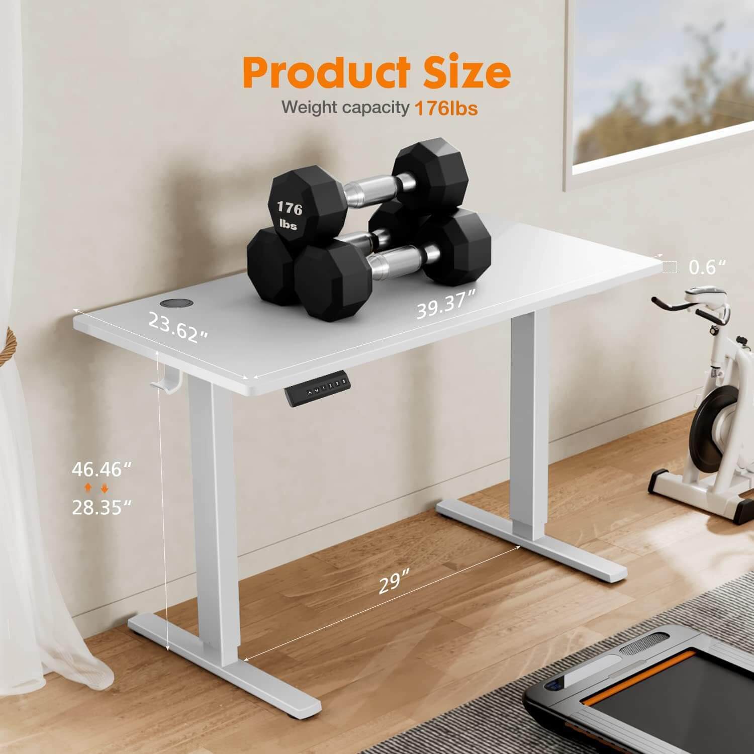 Electric Height Adjustable Standing Desk,Sit to Stand Ergonomic Computer Desk