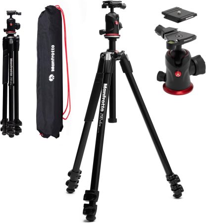 Manfrotto 290XTRA - Trépied appareil photo aluminium avec rotule 496 - 3 sections charge 10 kg sac inclus-Matiiloft