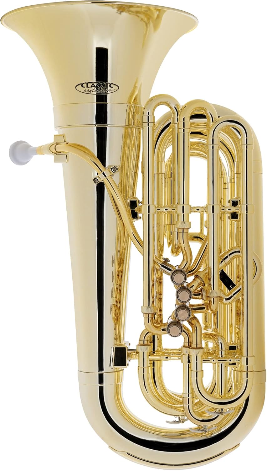 Classic Cantabile MardiBrass Tuba Bb doré - Tuba en plastique ABS léger - Instrument à vent Si bémol avec housse-Matiiloft