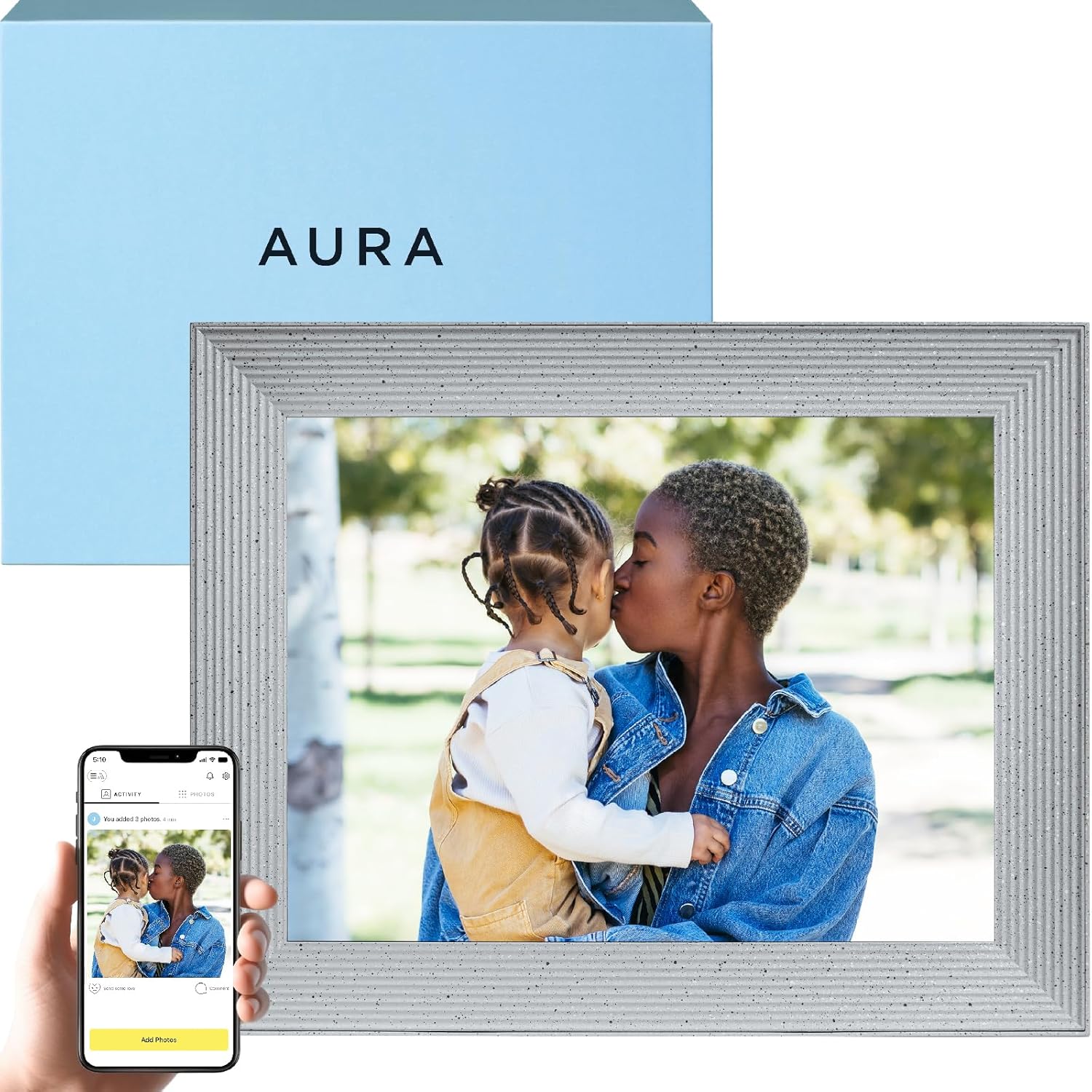 Aura Mason Luxe cadre photo numérique WiFi 9,7 pouces - écran 2K 2048 par 1536 - sable-Matiiloft