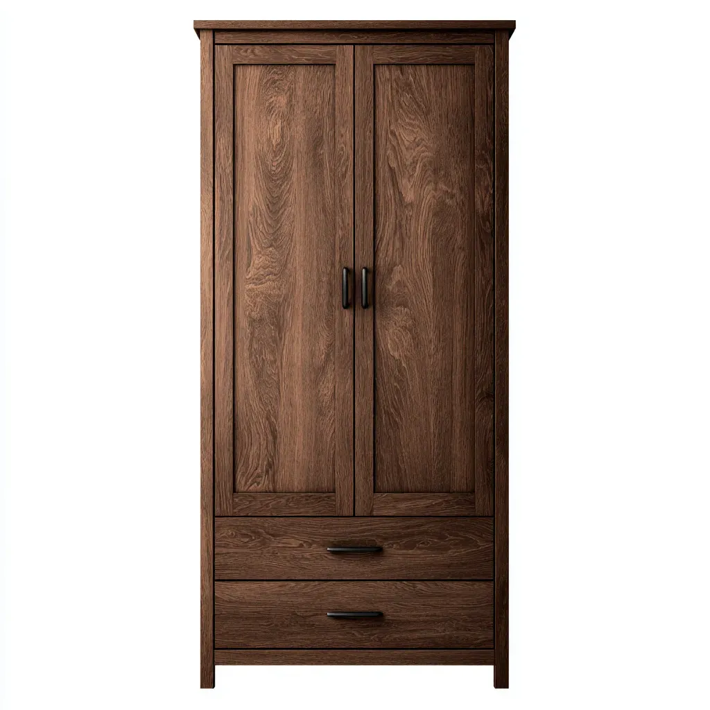 Armoire 2 portes-Bois-95x50x195 cm-Marron foncé-Style classique-Matiiloft