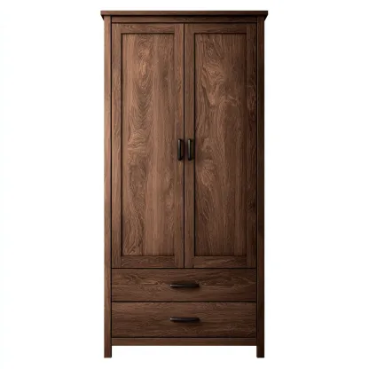 Armoire 2 portes-Bois-95x50x195 cm-Marron foncé-Style classique-Matiiloft