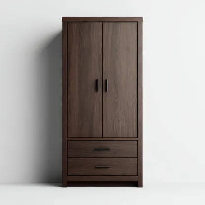 Armoire 2 portes-Bois-100x55x190 cm-Marron foncé-Style contemporain-Matiiloft