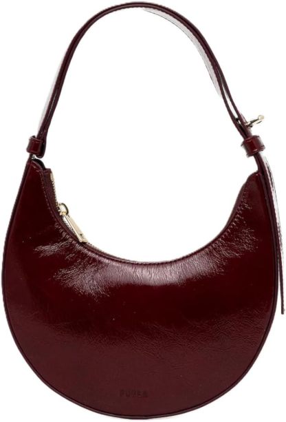 Furla Delizia Mini Shoulder Bag Rubino - Mini sac épaule femme bordeaux en cuir - Sac de soirée zippé - 30 par 210 par 120 millimètres-Matiiloft