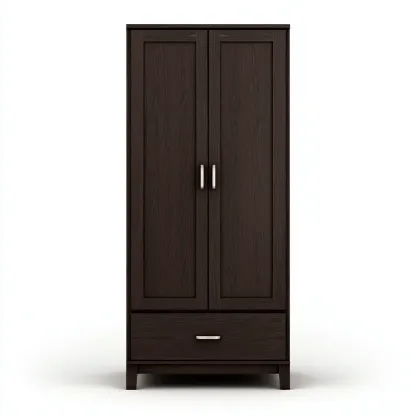 Armoire 2 portes-Bois-95x50x195 cm-Marron foncé-Style élégant-Matiiloft