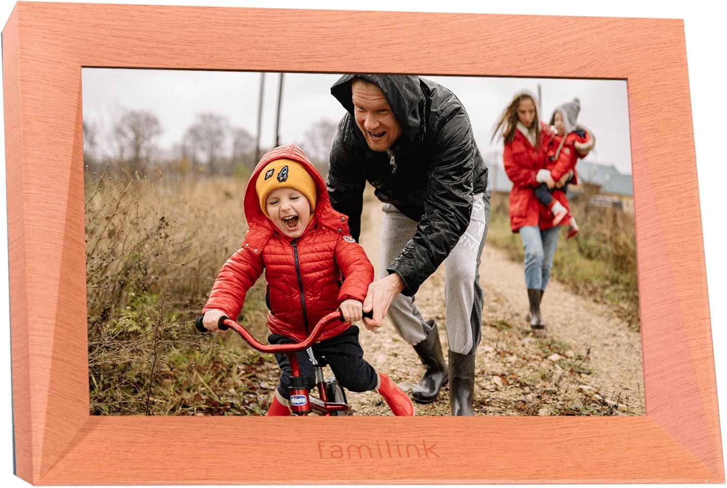 FAMILINK cadre photo numérique 4G et WiFi 10 pouces - écran tactile beige - 8 Go pour famille-Matiiloft