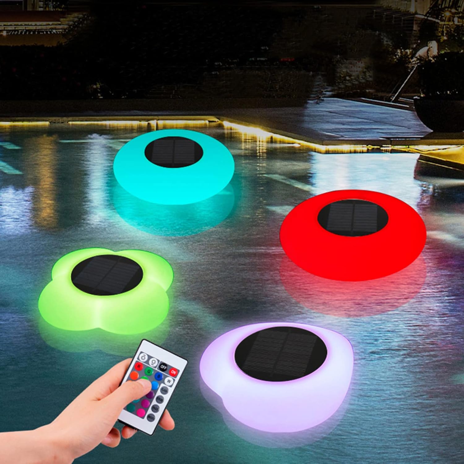 Lampe flottante solaire pour piscine et jardin - éclairage décoratif à changement de couleur pour pelouse camping et extérieur-Matiiloft