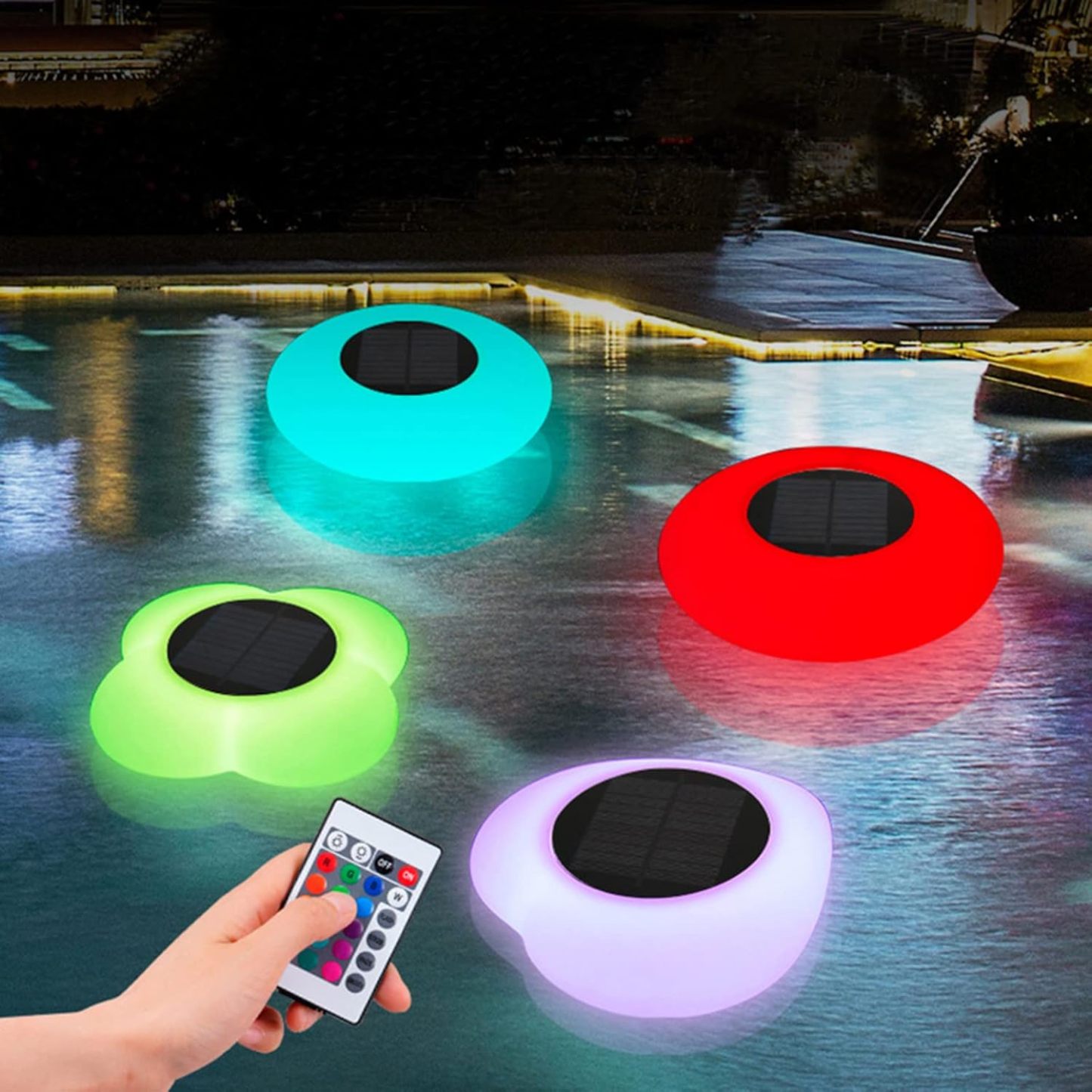 Lampe flottante solaire pour piscine et jardin - éclairage décoratif à changement de couleur pour pelouse camping et extérieur-Matiiloft