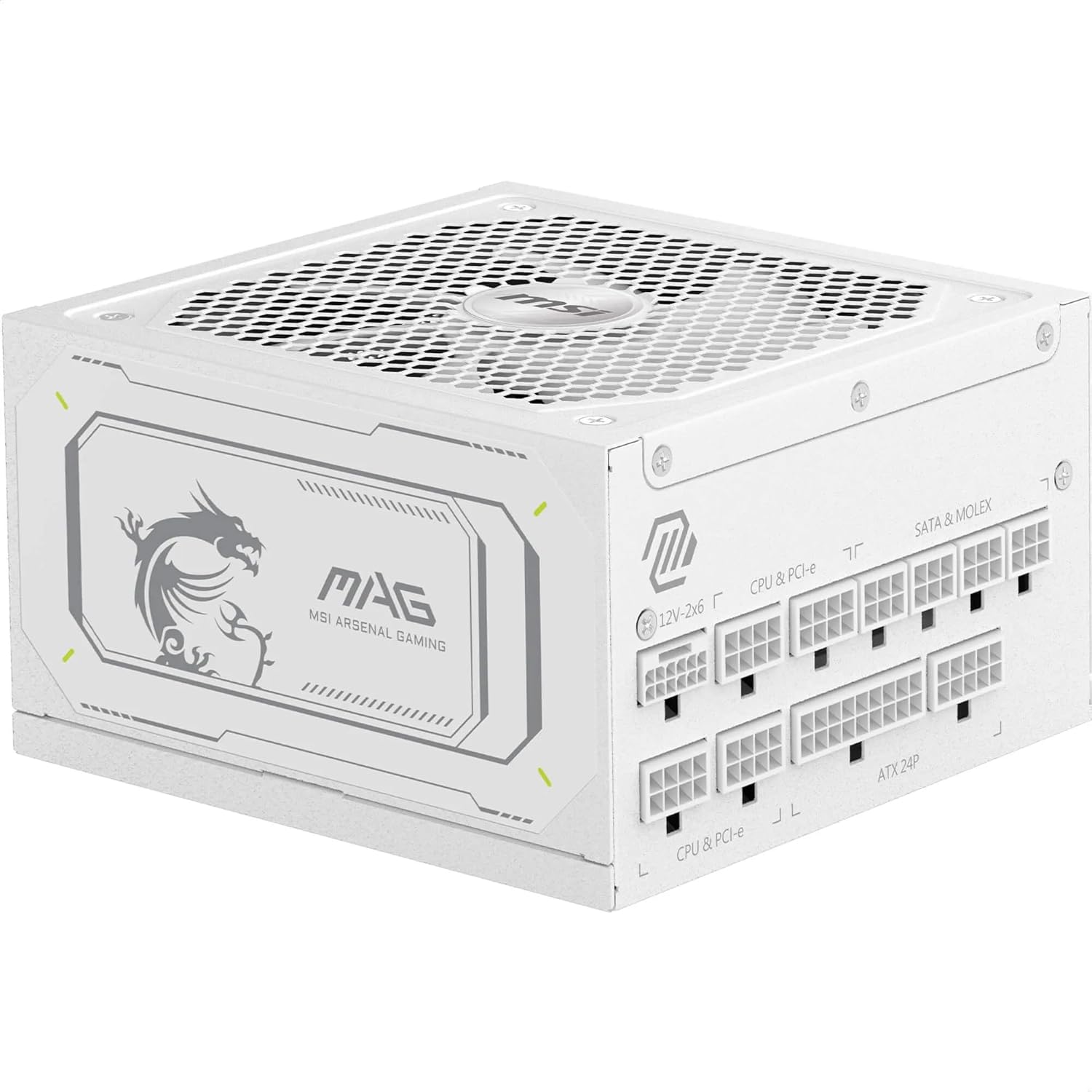 MSI MAG A1000GL PCIE5 White - Alimentation ATX 1000 watts - 80 Plus Gold - Câbles blancs modulaires-Matiiloft