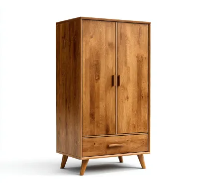 Armoire 2 portes-Bois-110x55x185 cm-Marron naturel-Style moderne-Matiiloft