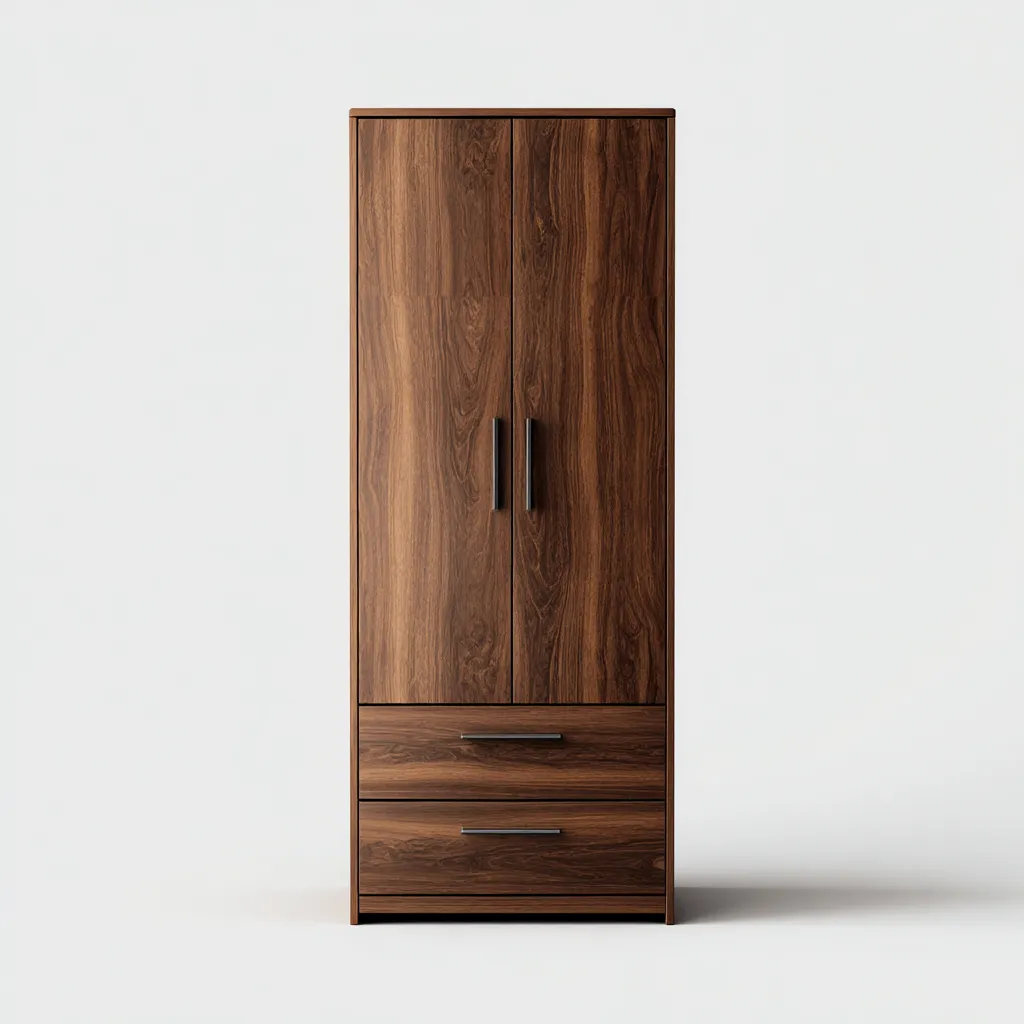 Armoire 2 portes-Bois-90x55x185 cm-Marron foncé-Style moderne-Matiiloft