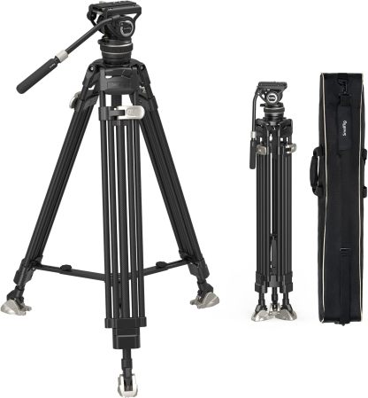 Trépied Vidéo SMALLRIG AD 100 Fibre de Carbone 197 cm - Trépied Professionnel avec Tête Fluide Panoramique et Plateau Rapide-Matiiloft