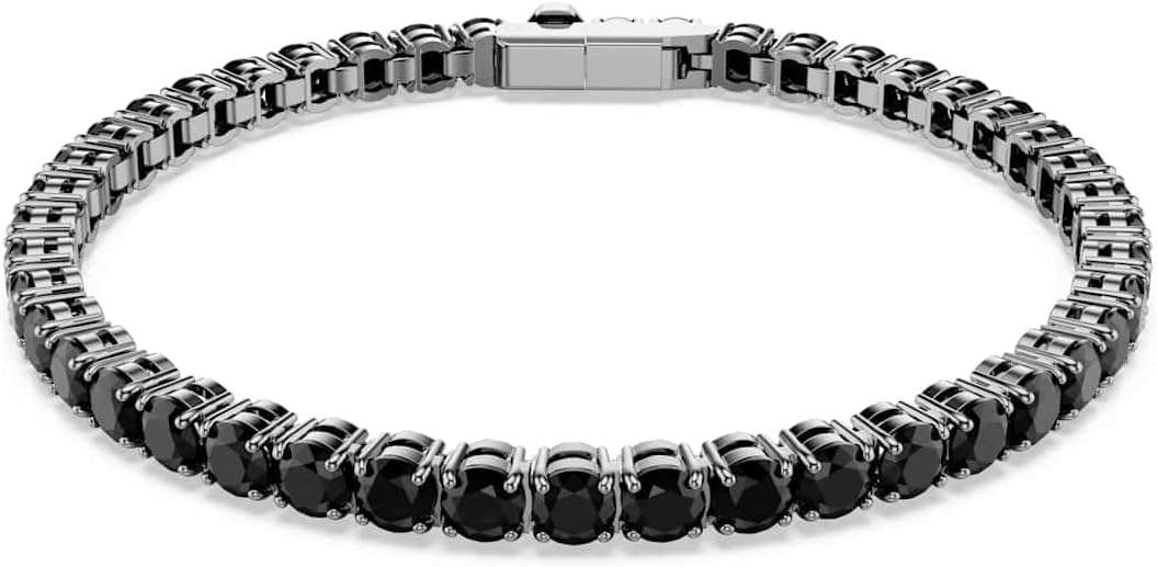 Swarovski Matrix Collection Tennis Bracelet - Bracelet tennis femme en cristal et laiton avec fermoir boîte sécurisé-Matiiloft