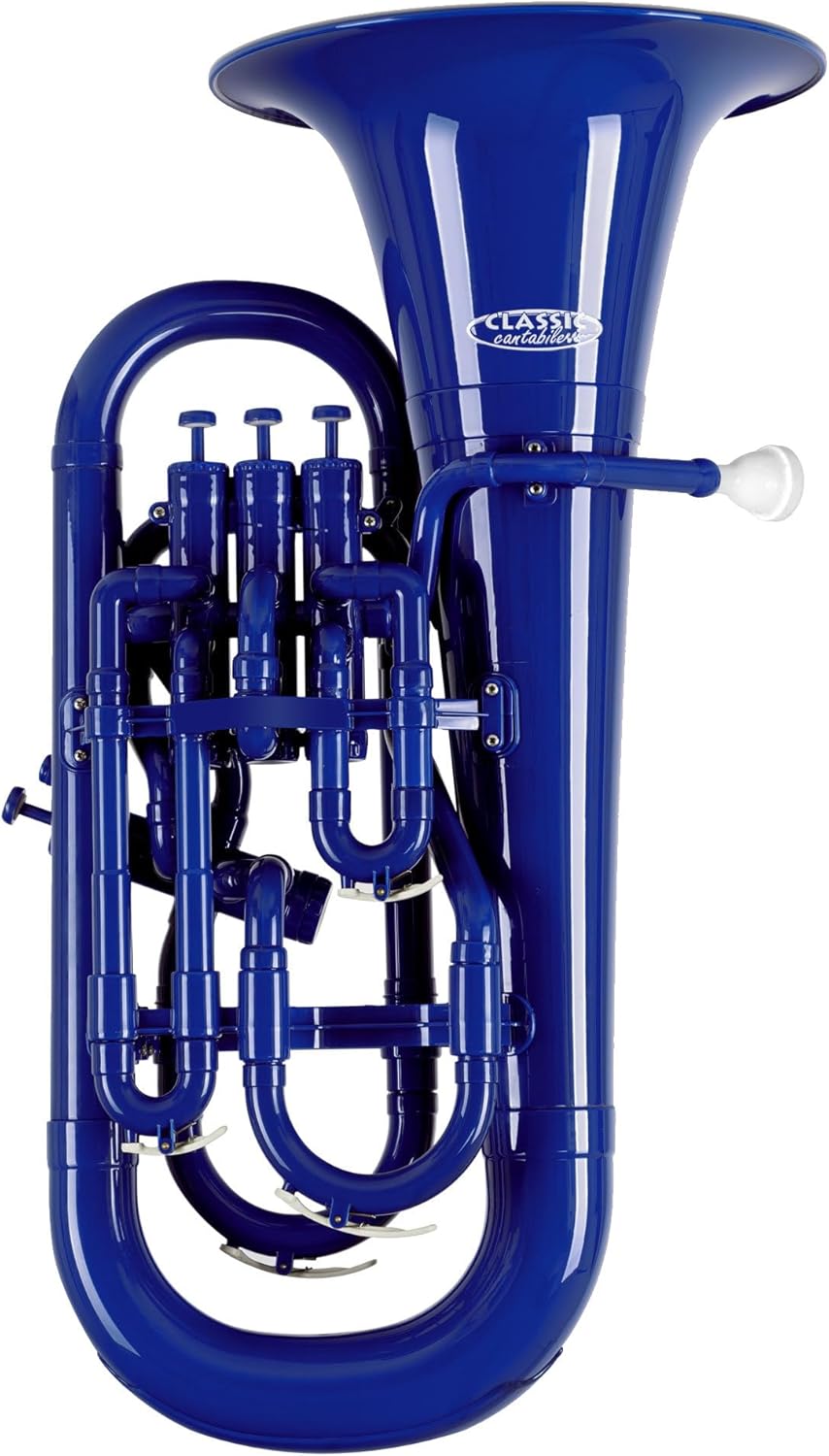 Classic Cantabile MardiBrass Euphonium Bb Bleu - Euphonium plastique léger 4 pistons aluminium avec embouchure housse et kit nettoyage-Matiiloft