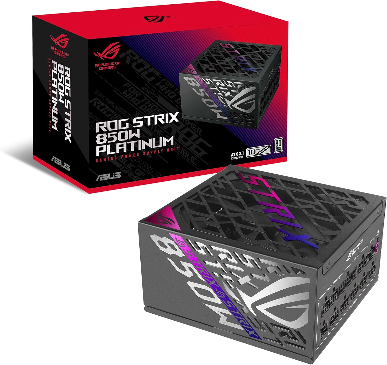 ASUS ROG Strix 850W Platinum - Alimentation ATX modulaire - 80 Plus Platinum - ATX 3 1 PCIe 5 1-Matiiloft