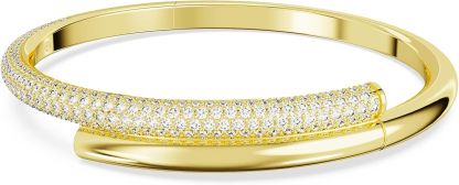 Swarovski Dextera Collection Bangle - Bracelet jonc femme blanc plaqué ton or avec fermeture magnétique-Matiiloft