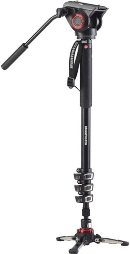 Monopode Vidéo Manfrotto XPRO Plus Aluminium - Stabilisateur 4 Sections avec Base FluidTech Support Smartphone et Tête Fluide-Matiiloft