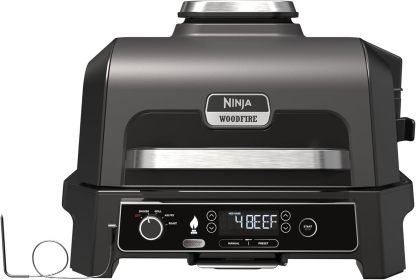 Barbecue Électrique Ninja Woodfire Pro XL OG850EU - Grill Fumoir Air Fryer Extérieur 4 en 1 avec Thermomètre et Granulés-Matiiloft