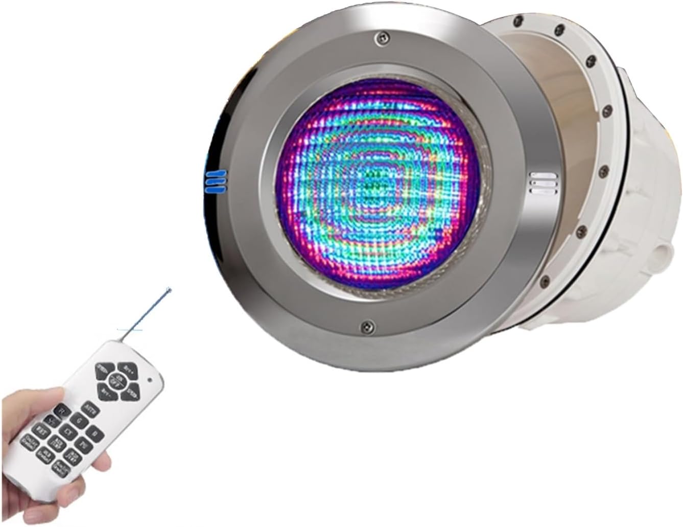 Éclairage de piscine PAR56 RGB 54 W - lampe LED sous-marine IP68 12 V AC multicolore avec télécommande-Matiiloft