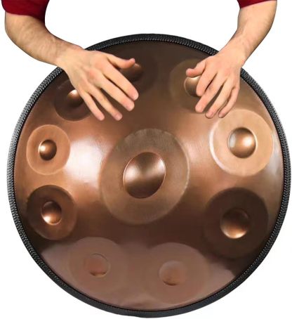 Tambour Handpan PAUANI 22 Pouces Ré Kurde Mineur 10 Notes - Instrument de Percussion en Acier 440 Hz pour Musique et Relaxation-Matiiloft