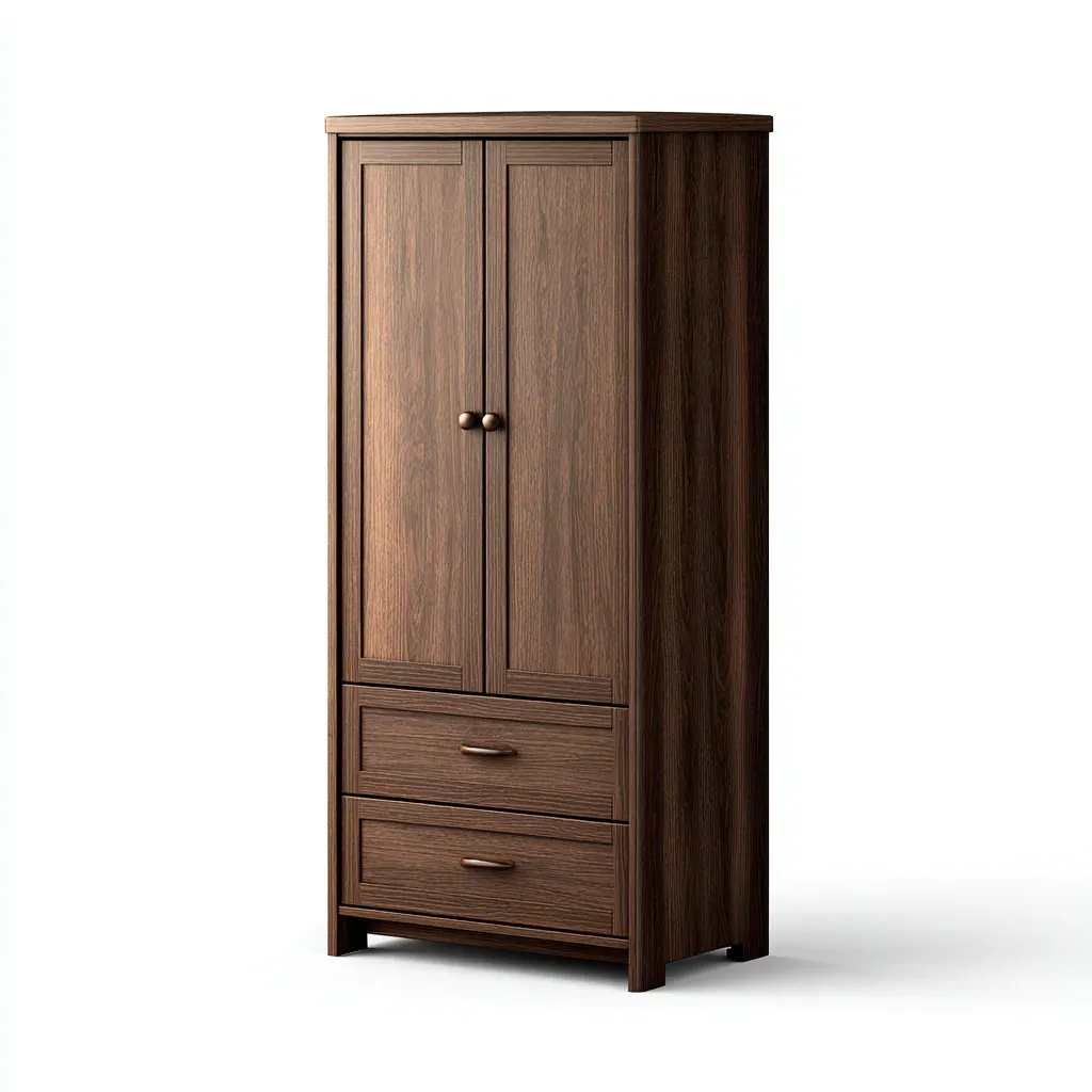 Armoire 2 portes-Bois-90x50x190 cm-Marron foncé-Style classique-Matiiloft