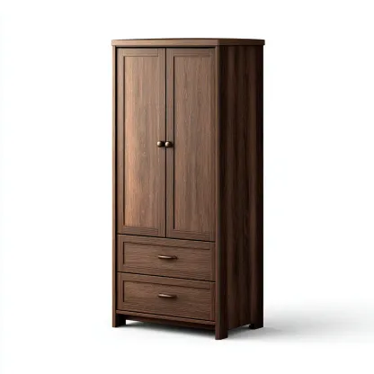 Armoire 2 portes-Bois-90x50x190 cm-Marron foncé-Style classique-Matiiloft