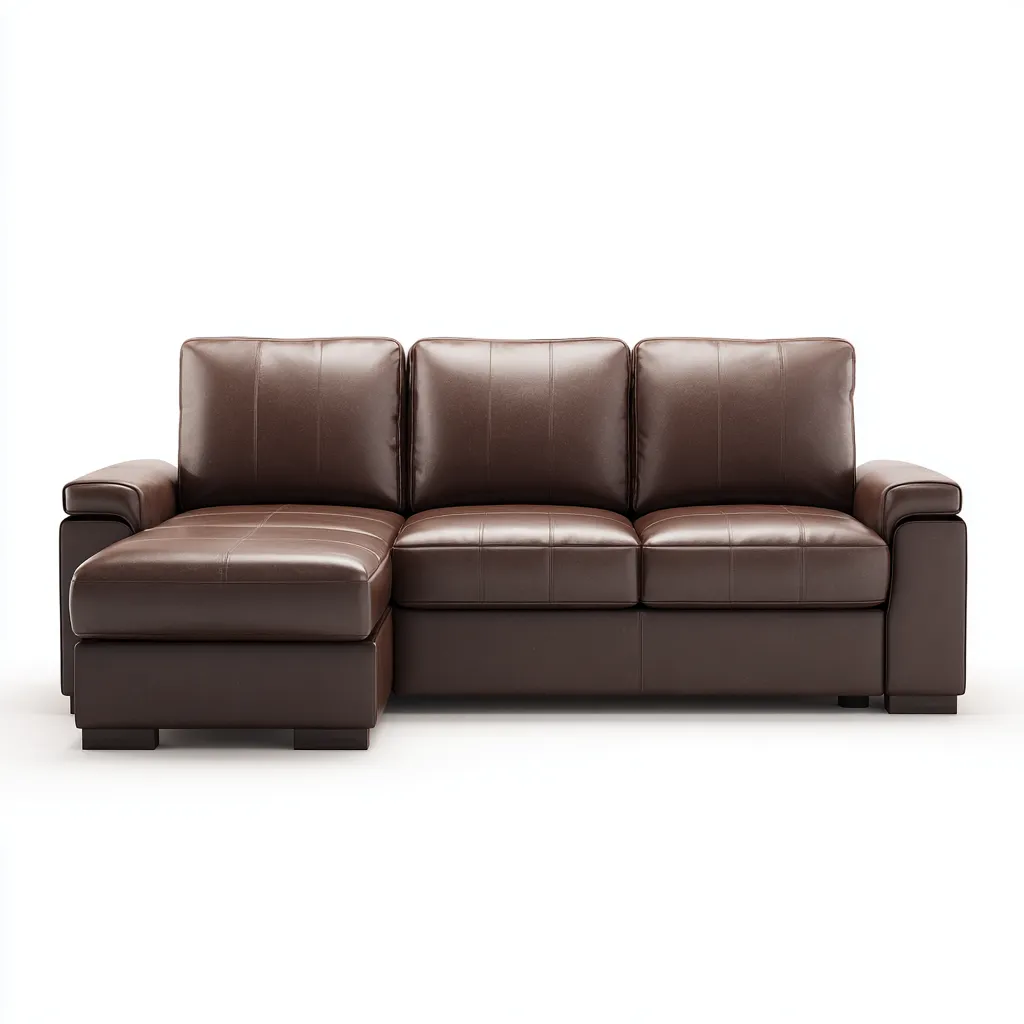 Canapé d'angle - Cuir - 268x165x84 cm - Marron foncé - Style contemporain-Matiiloft