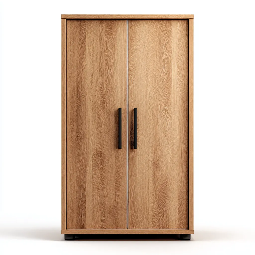 Armoire 2 portes-Bois-180x80x200 cm-Marron naturel-Design moderne-Matiiloft