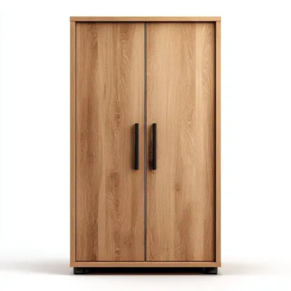 Armoire 2 portes-Bois-180x80x200 cm-Marron naturel-Design moderne-Matiiloft