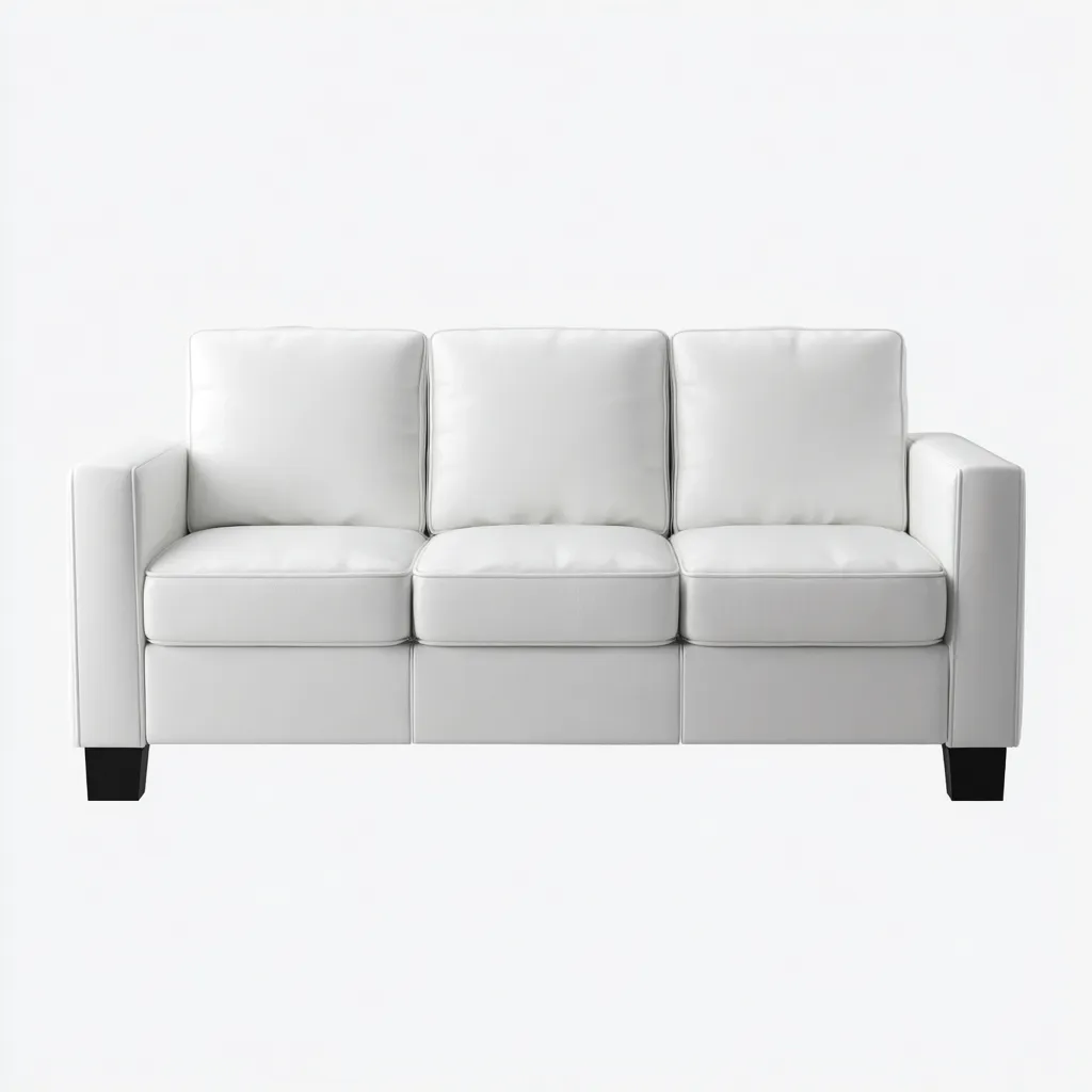 Canapé 3 places - tissu - 217x95x87 cm - blanc - style minimaliste-Matiiloft