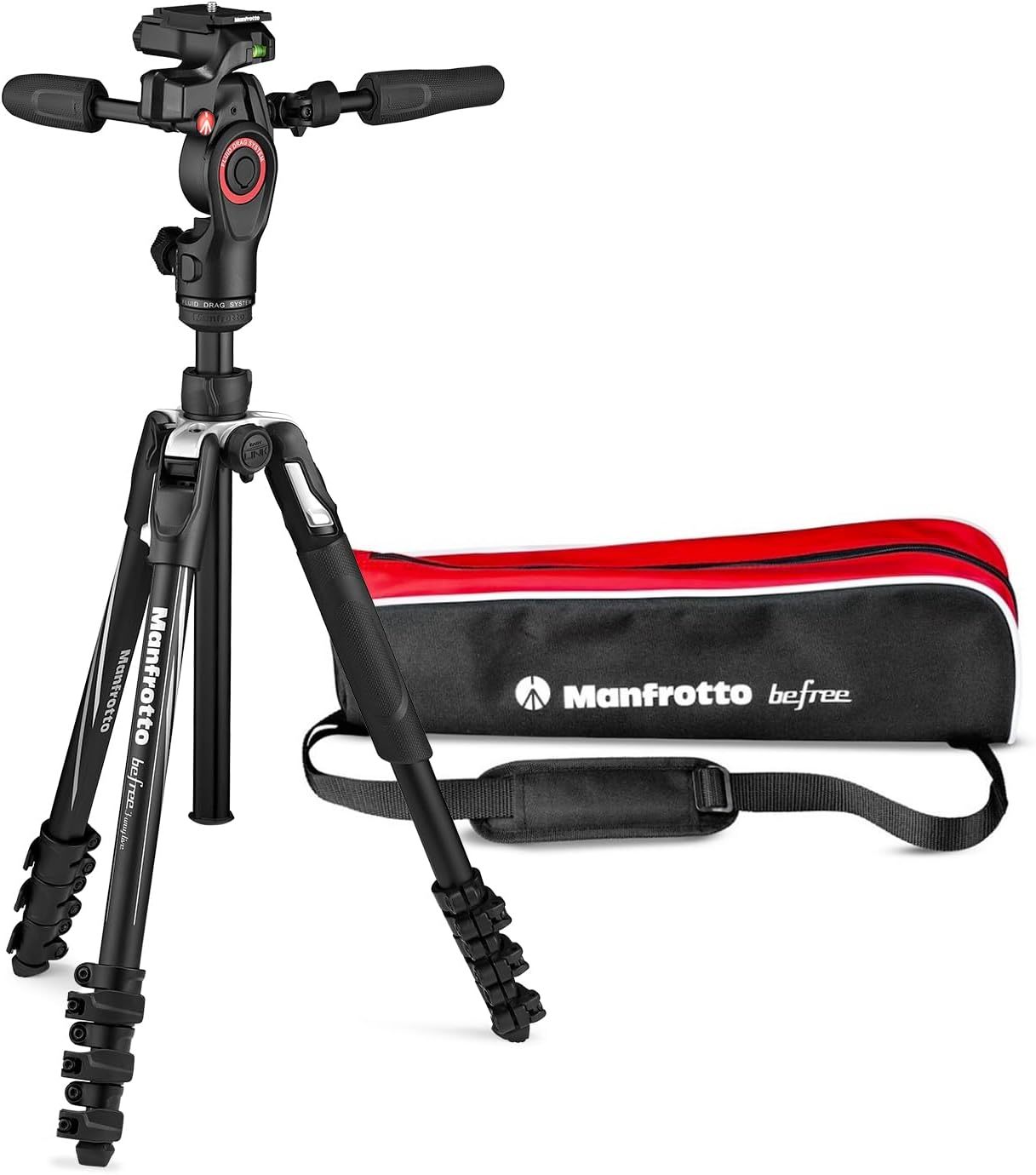 Trépied Manfrotto Befree Advanced 3 Way Aluminium - Kit Photo Vidéo Compact avec Tête Fluide pour DSLR Hybride et Caméscope-Matiiloft
