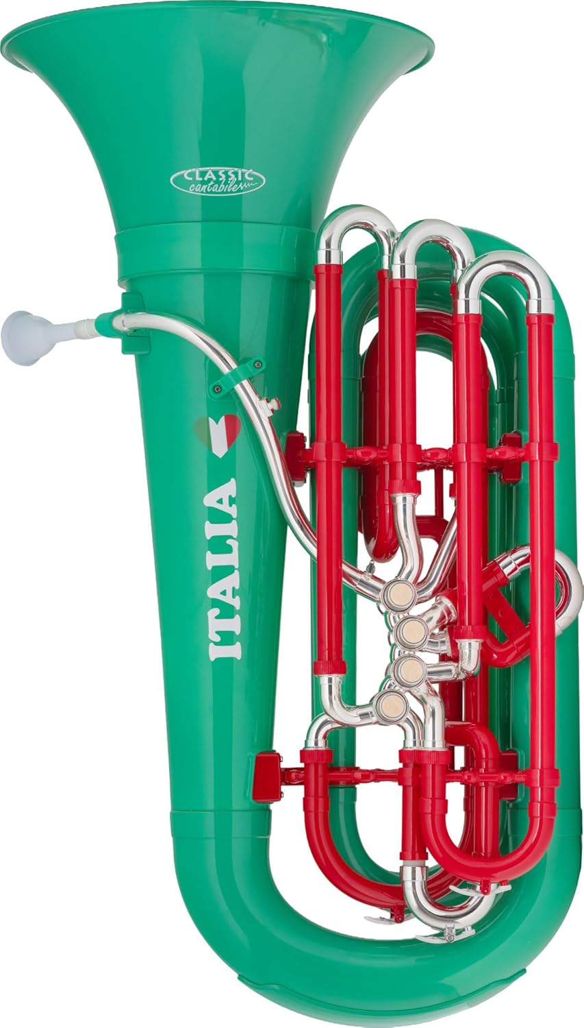 Classic Cantabile KT 30PL MardiBrass Tuba Bb Vert - Tuba plastique ABS léger avec pavillon laiton housse et embouchure-Matiiloft
