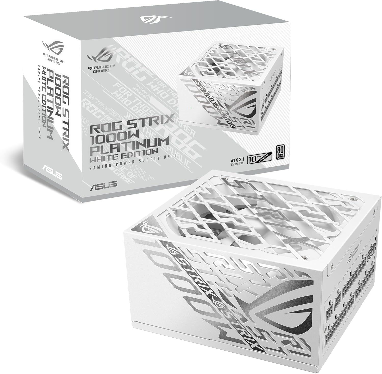 ASUS ROG Strix 1000W Platinum White - Alimentation ATX modulaire - PCIe 5 1 - Stabilisateur intelligent-Matiiloft