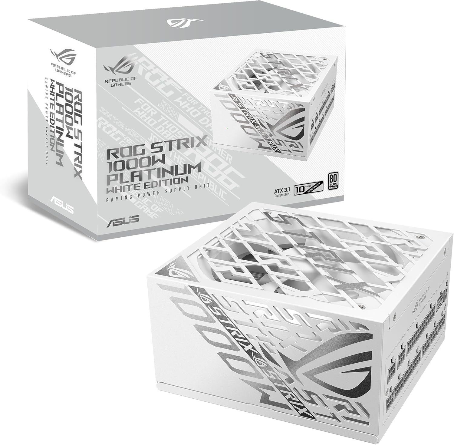 ASUS ROG Strix 1000W Platinum White - Alimentation ATX modulaire - PCIe 5 1 - Stabilisateur intelligent-Matiiloft