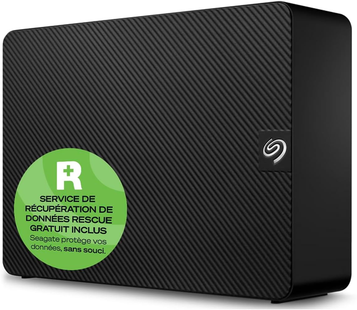 Seagate Expansion Desktop 10 To - Disque dur externe HDD USB 3 point 0 3,5 pouces - Stockage PC notebook et console avec Services Rescue-Matiiloft