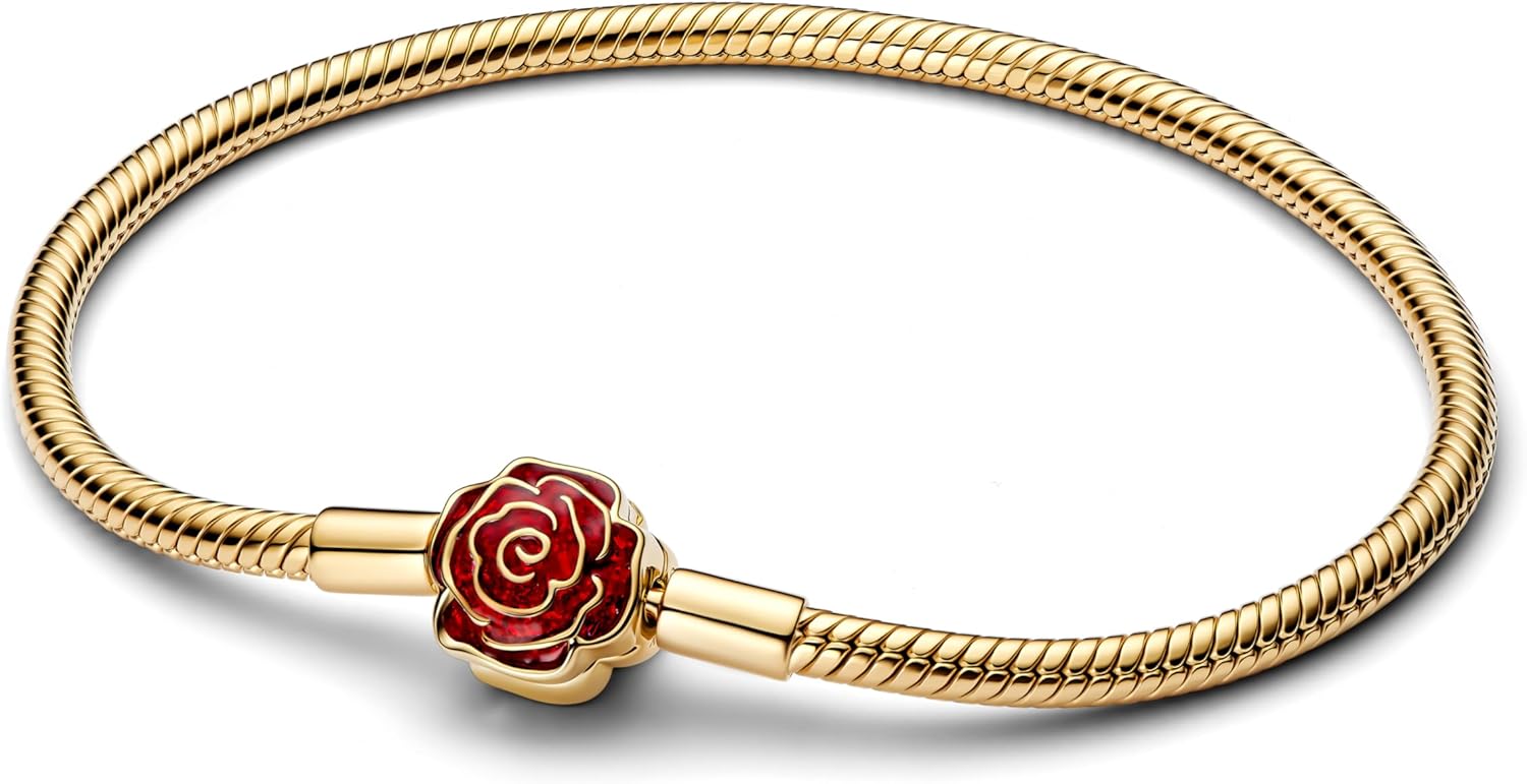 PANDORA Disney 564019C01 - Bracelet femme doré La Belle et la Bête avec chaîne serpent-Matiiloft