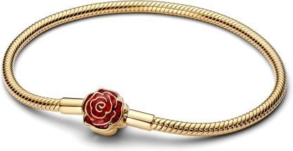 PANDORA Disney 564019C01 - Bracelet femme doré La Belle et la Bête avec chaîne serpent-Matiiloft