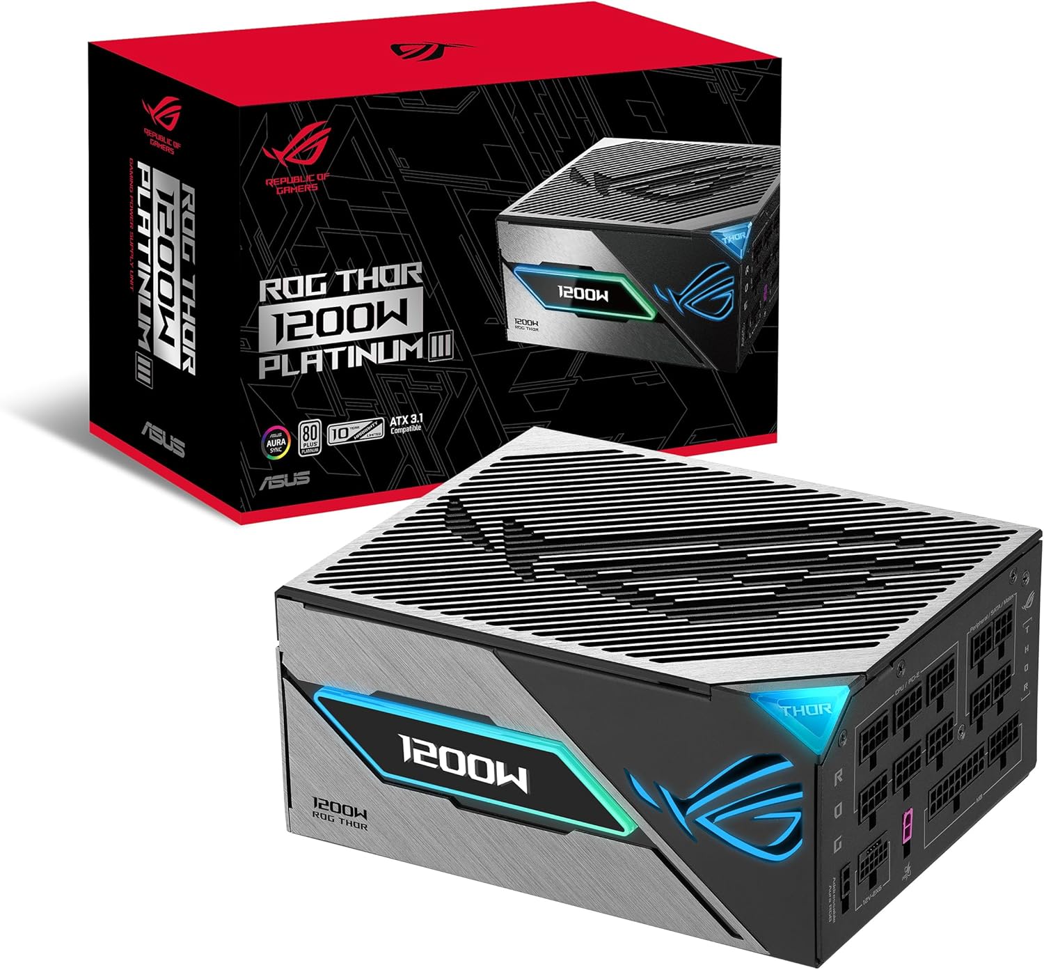 ASUS ROG Thor 1200W Platinum III - Alimentation ATX modulaire - Écran OLED magnétique - PCIe 5 1-Matiiloft
